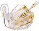 Икорница Лебедь Gold Glass с ложкой