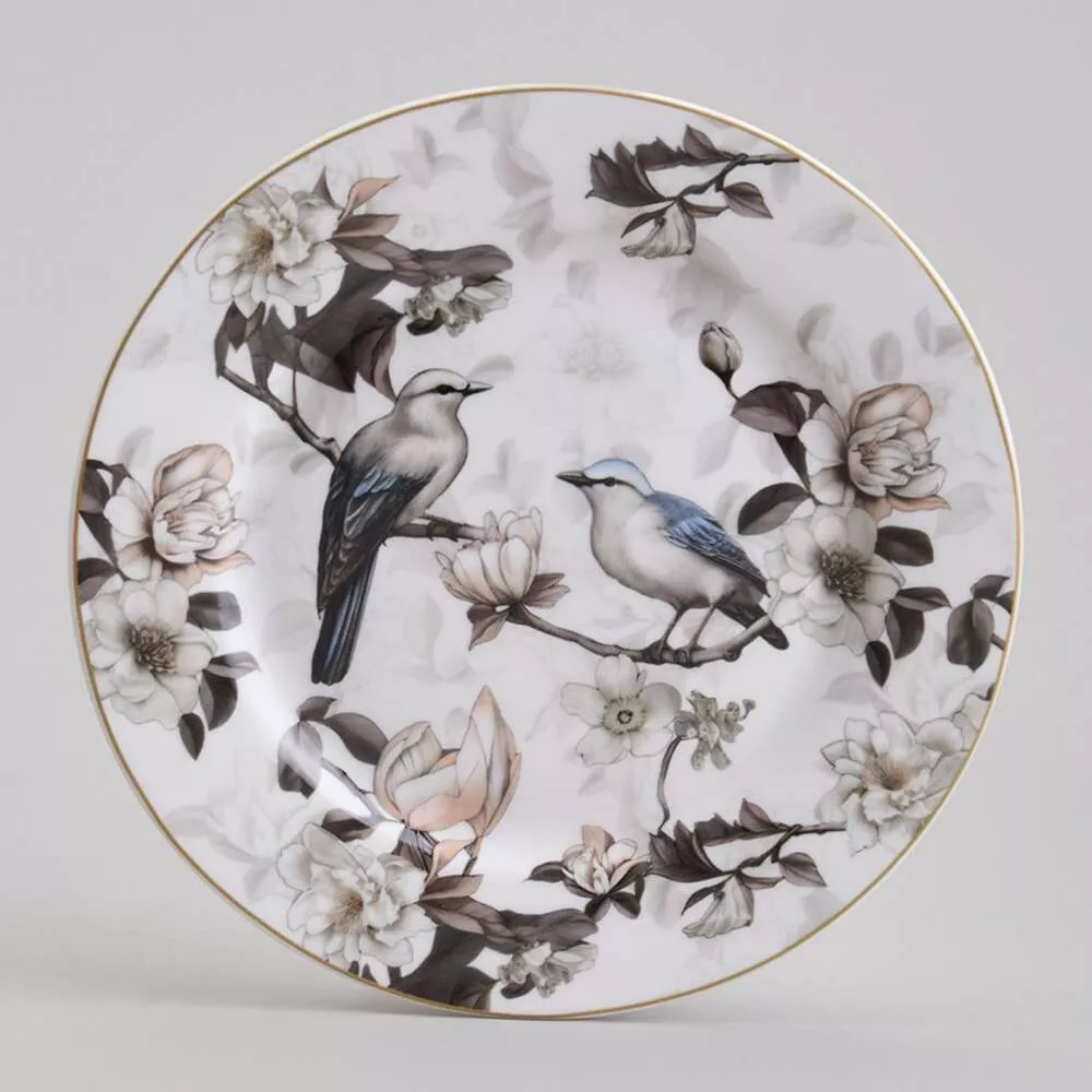 Набор из 2 тарелок закусочных Bohemian Birds на белом