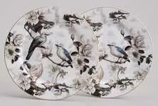 Набор из 2 тарелок закусочных Bohemian Birds на белом