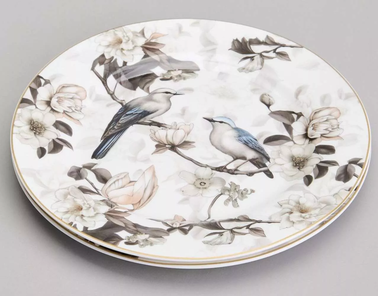 Набор из 2 тарелок закусочных Bohemian Birds на белом