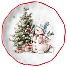 Тарелка закусочная С Новым годом! Снеговик 23 см
