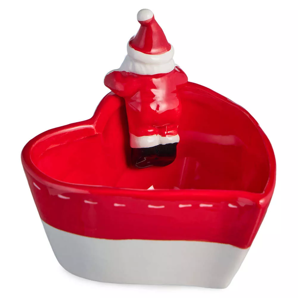 Салатник в форме сердца Christmas Gift Санта красный 300 мл