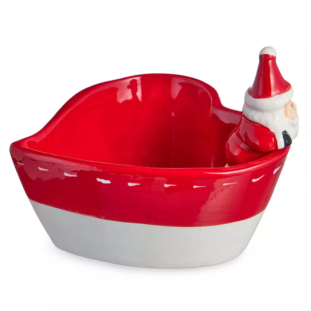 Салатник в форме сердца Christmas Gift Санта красный 300 мл