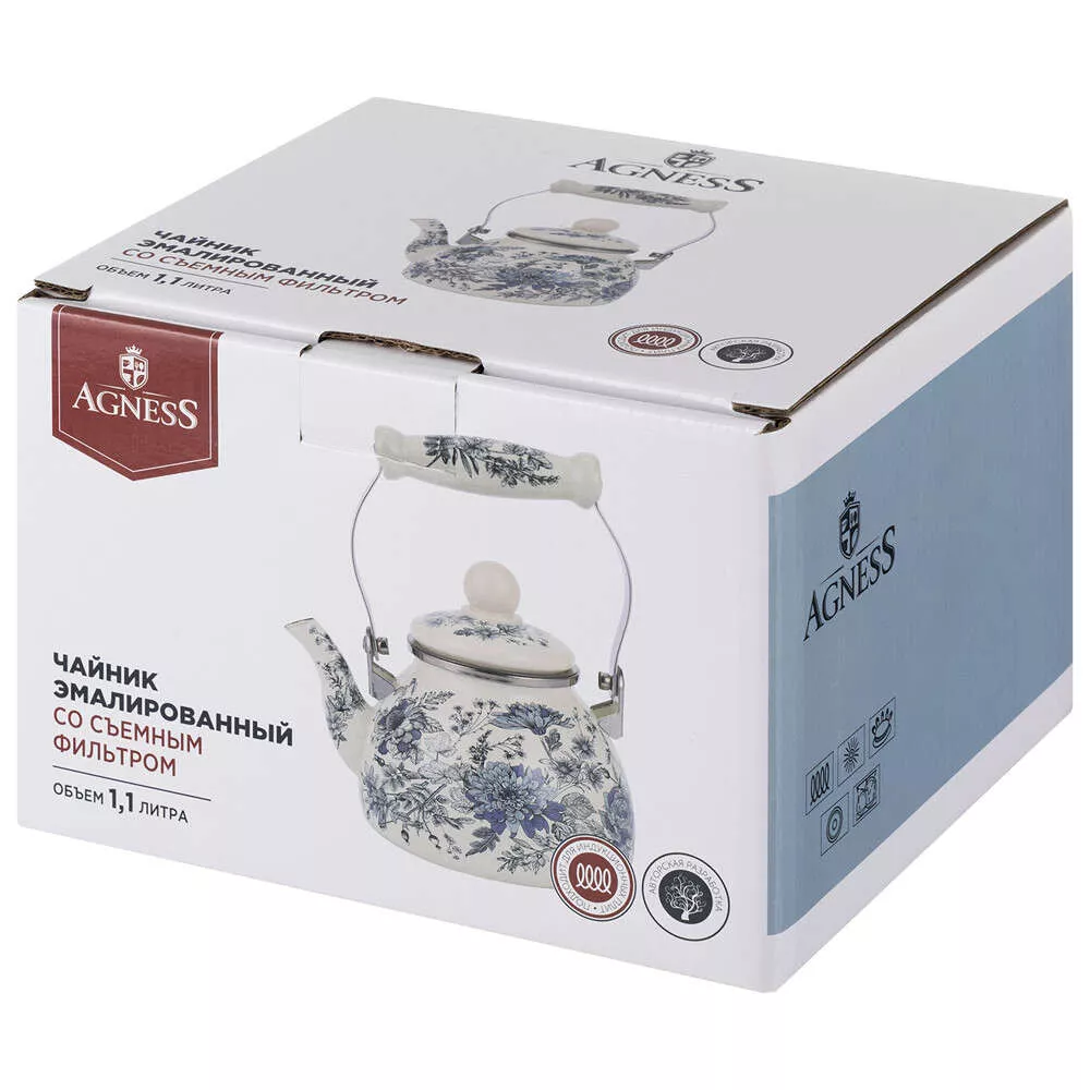 Чайник эмалированный со съемным фильтром Royal Blue 1,1 л