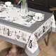 Скатерть Лавандовые коты 110х140см серый хлопок с пропиткой