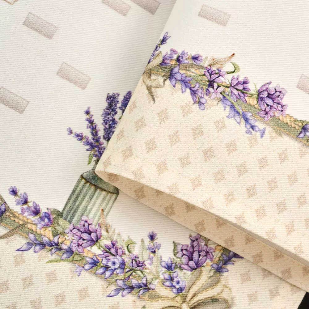 Набор из 2 полотенец Лавандовые коты белый хлопок