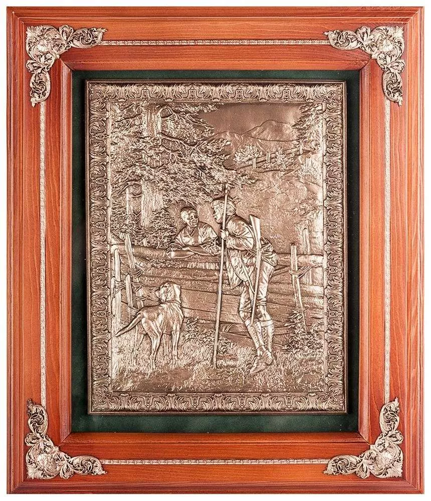 Панно Охотник с собакой