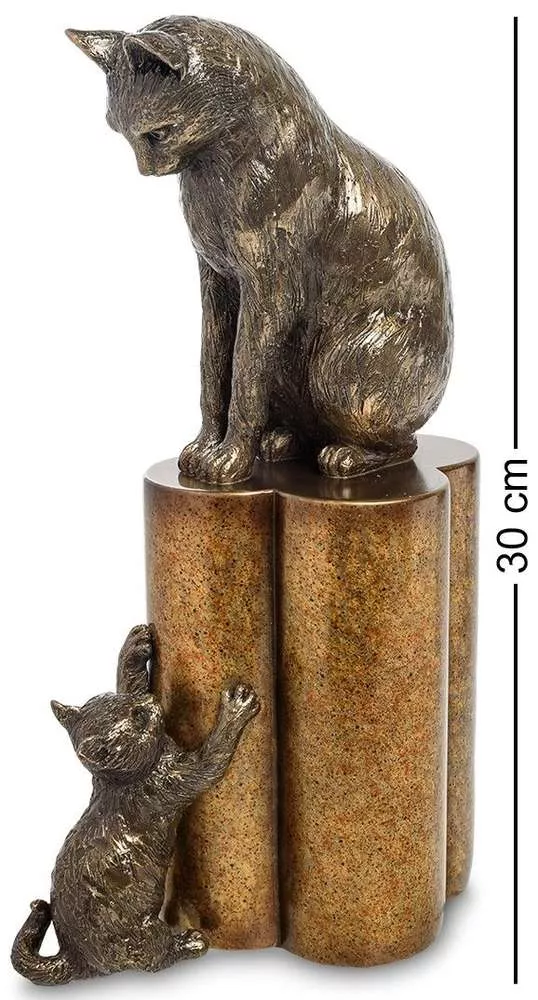 Статуэтка Кошка с котенком - воспитание