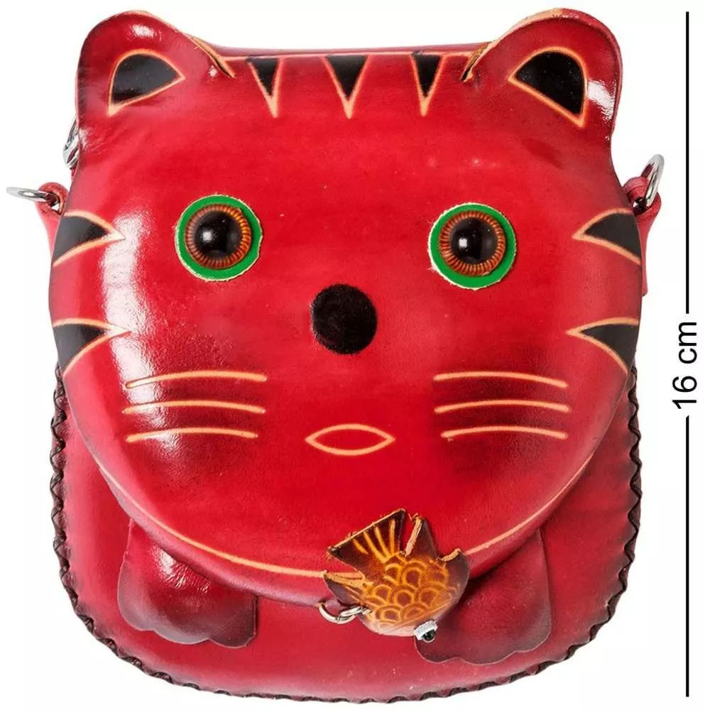 Сумочка кожаная Кот