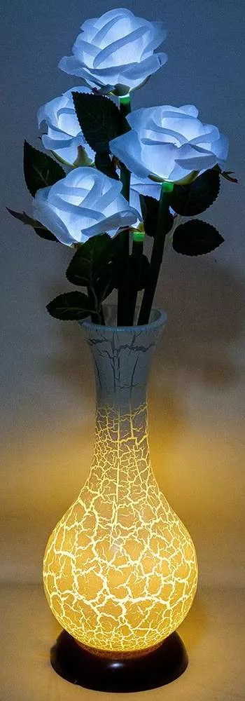 Декоративное изделие Розы в вазе с LED-подсветкой