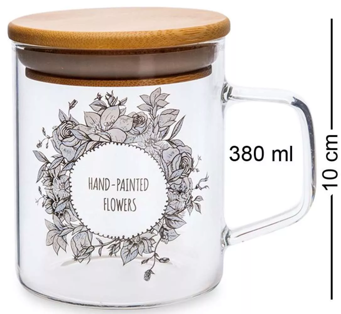 Кружка с крышкой Hand Painted Flowers