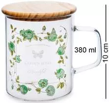 Кружка с крышкой Garden Roses green
