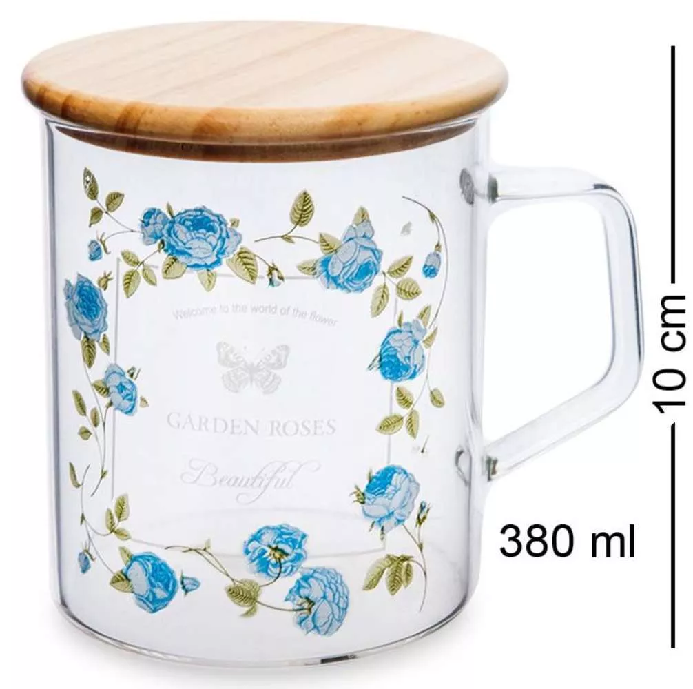 Кружка с крышкой Garden Roses blue
