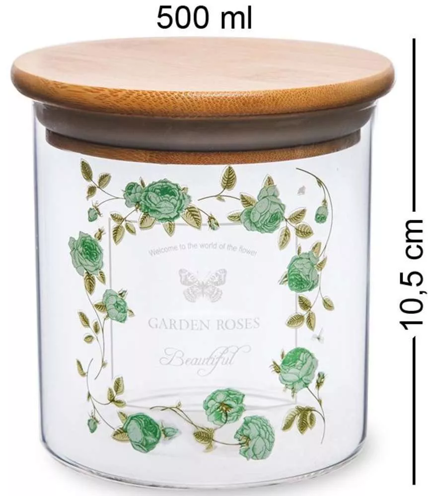 Банка для сыпучих продуктов Garden Roses green