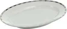 Блюдо овальное Opal (декор Платиновые пластинки отводка платина)