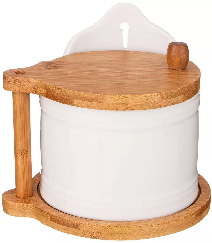Банка для сахара и соли с ложкой Eco White