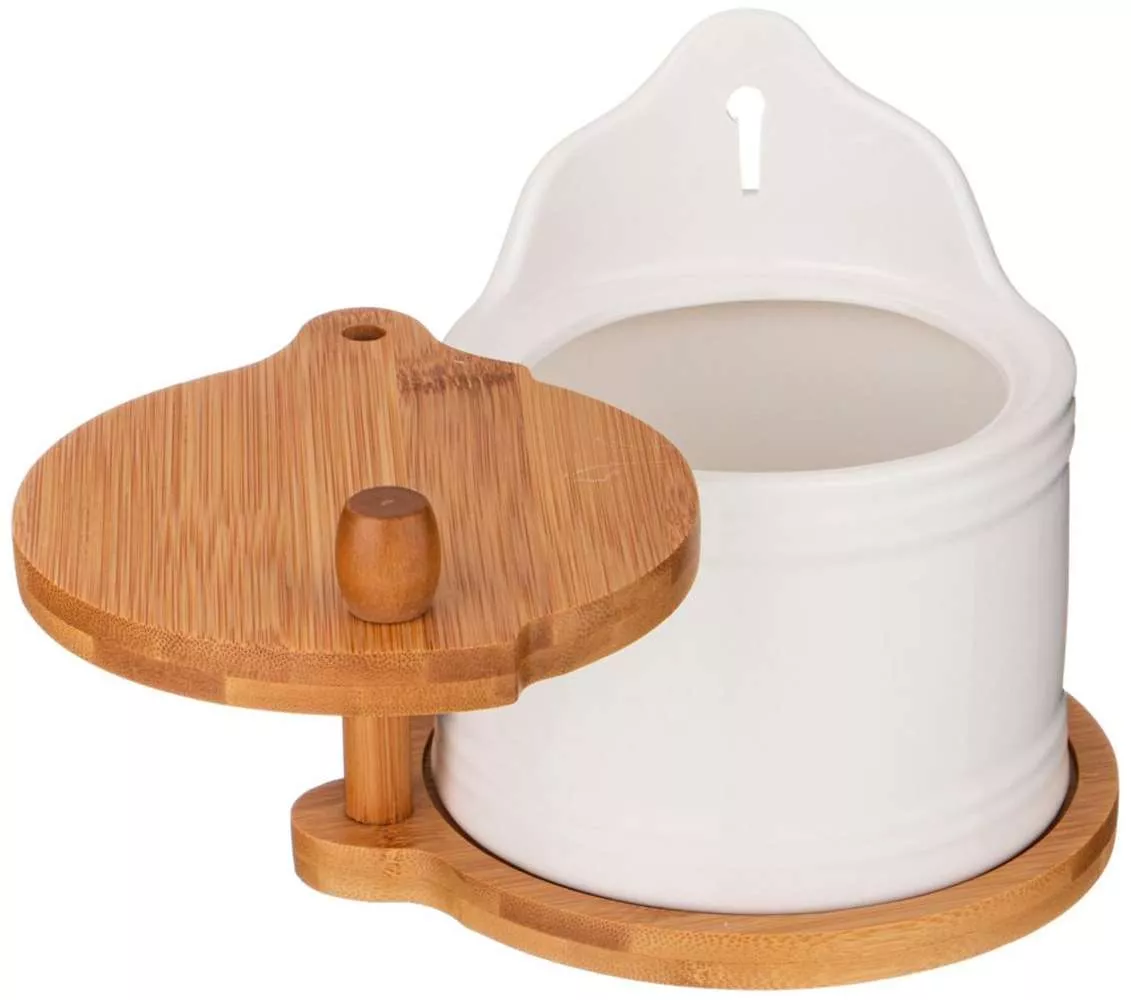 Банка для сахара и соли с ложкой Eco White