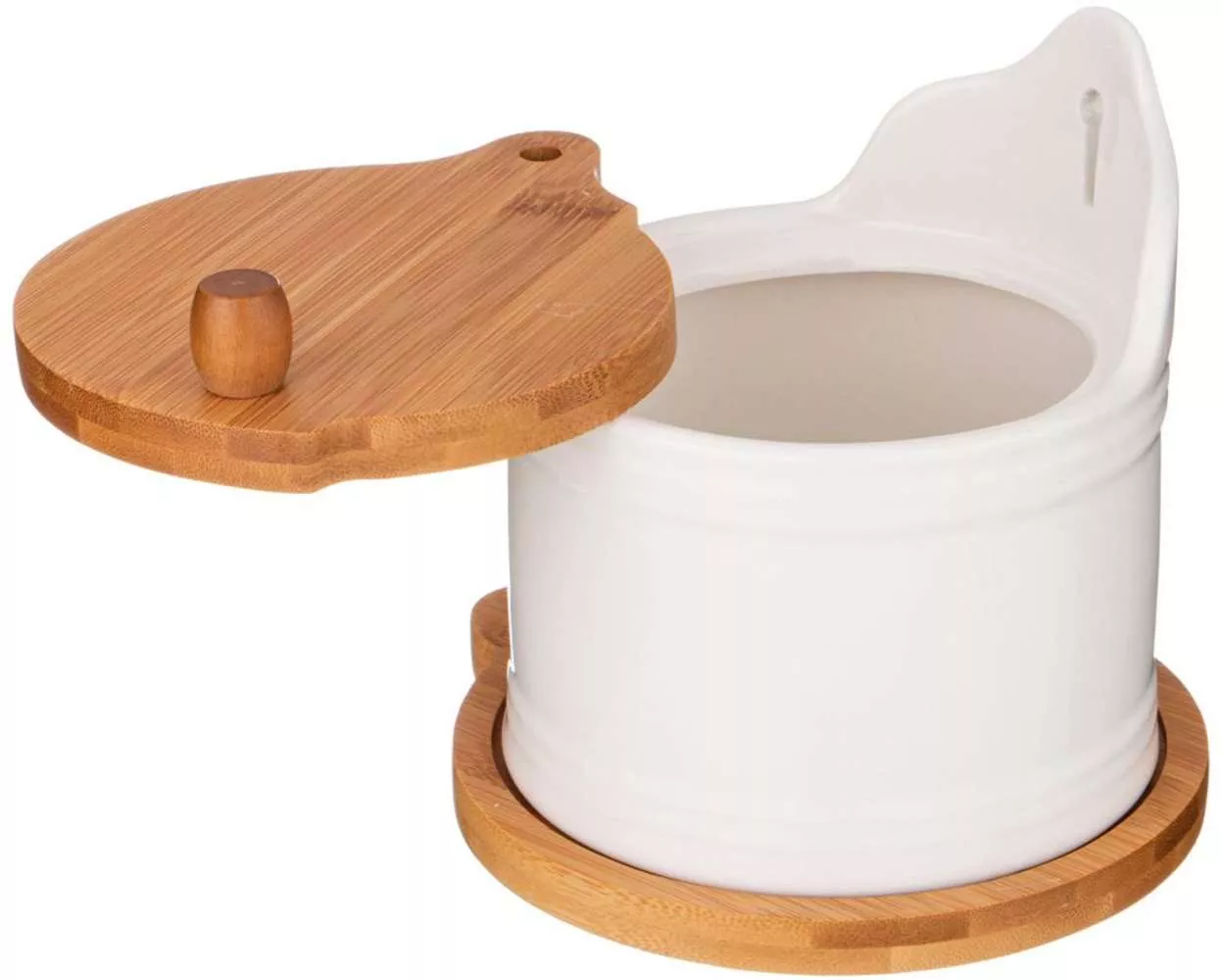 Банка для сахара и соли с ложкой Eco White