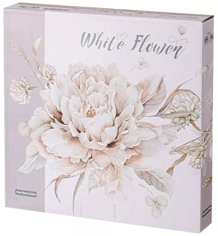 Набор из 2-х тарелок обеденных White flower (серый)