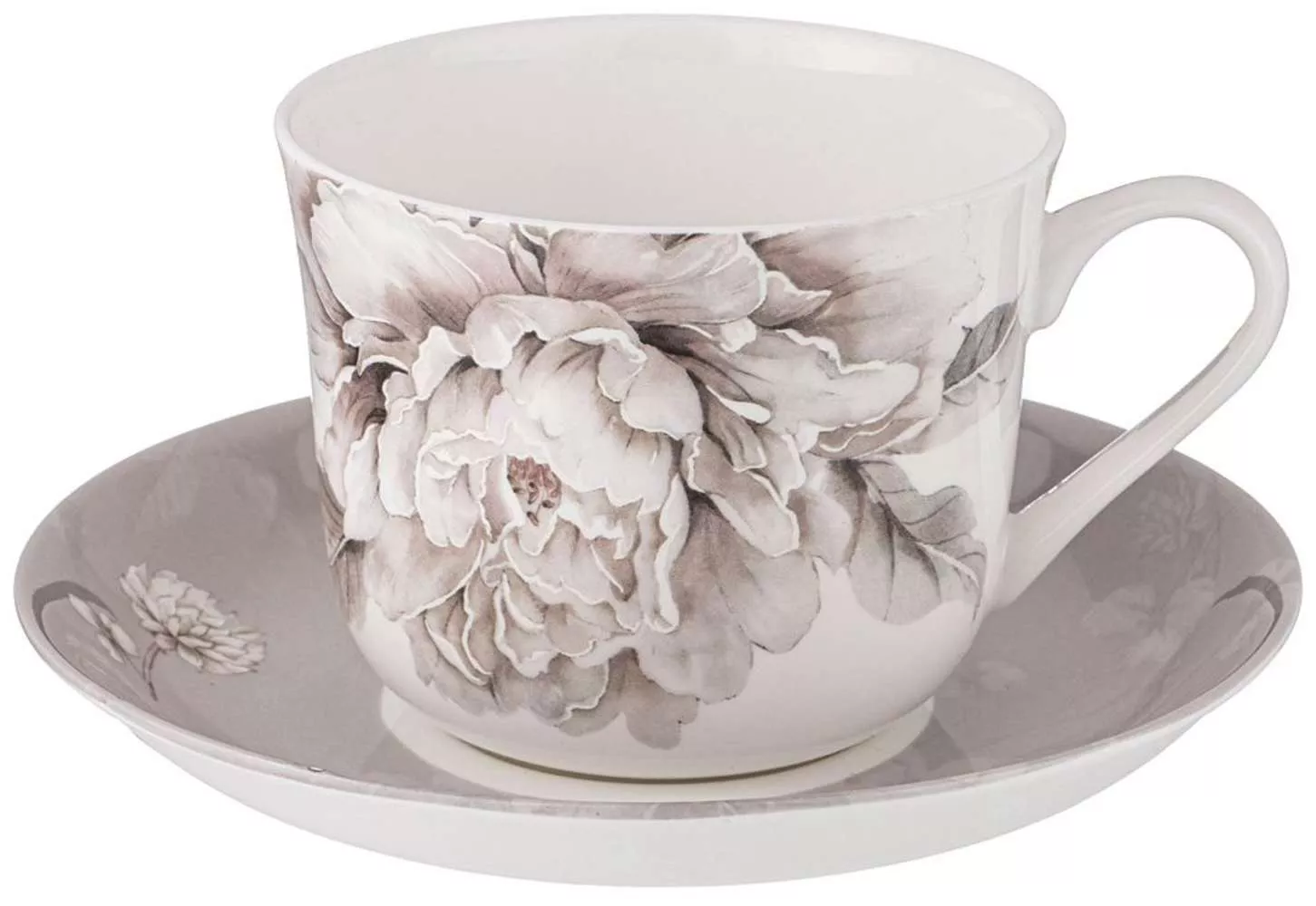 Чайная пара White flower (серая)