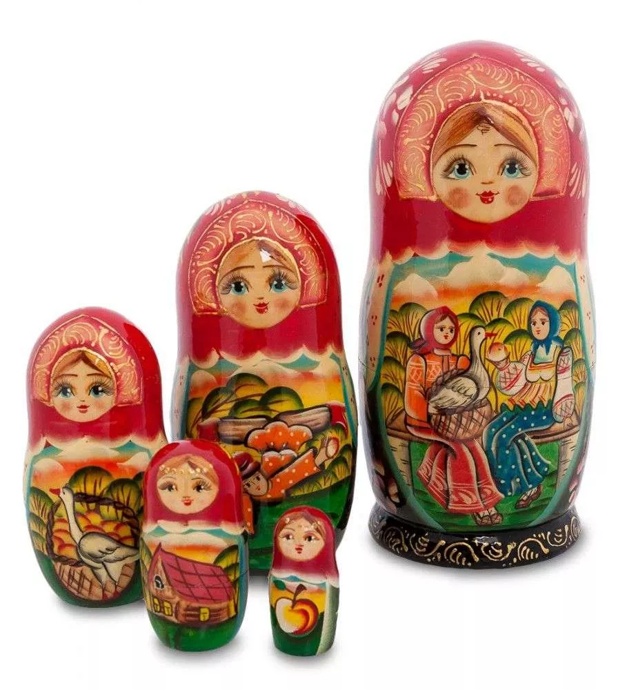 Матрешка Матрена с гусем