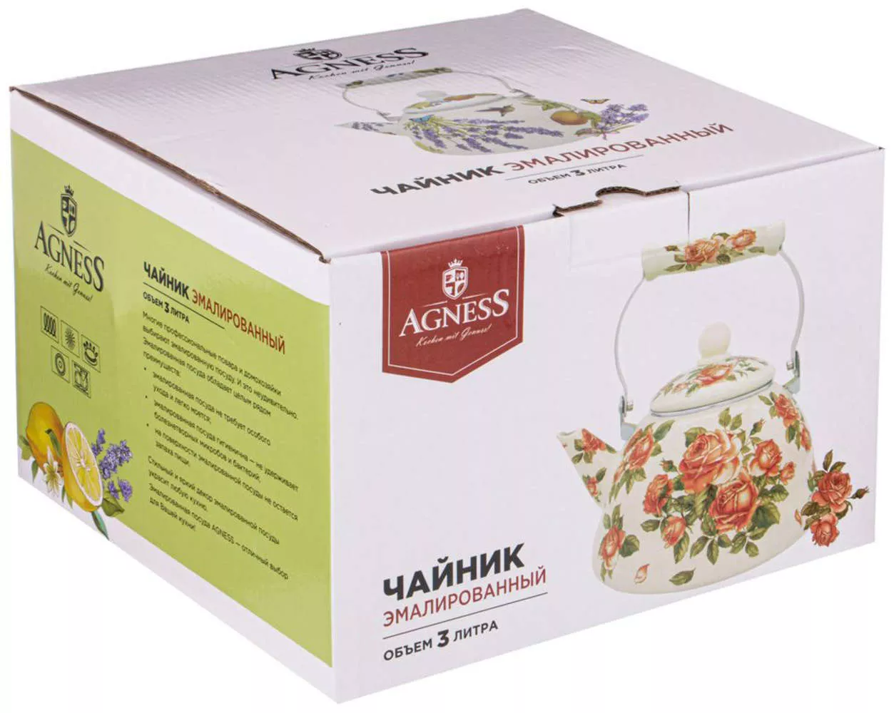 Чайник эмалированный Корейская роза