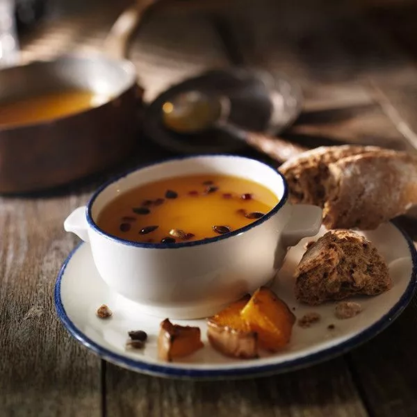 Чашка бульонная Блю дэппл (белый, синий)