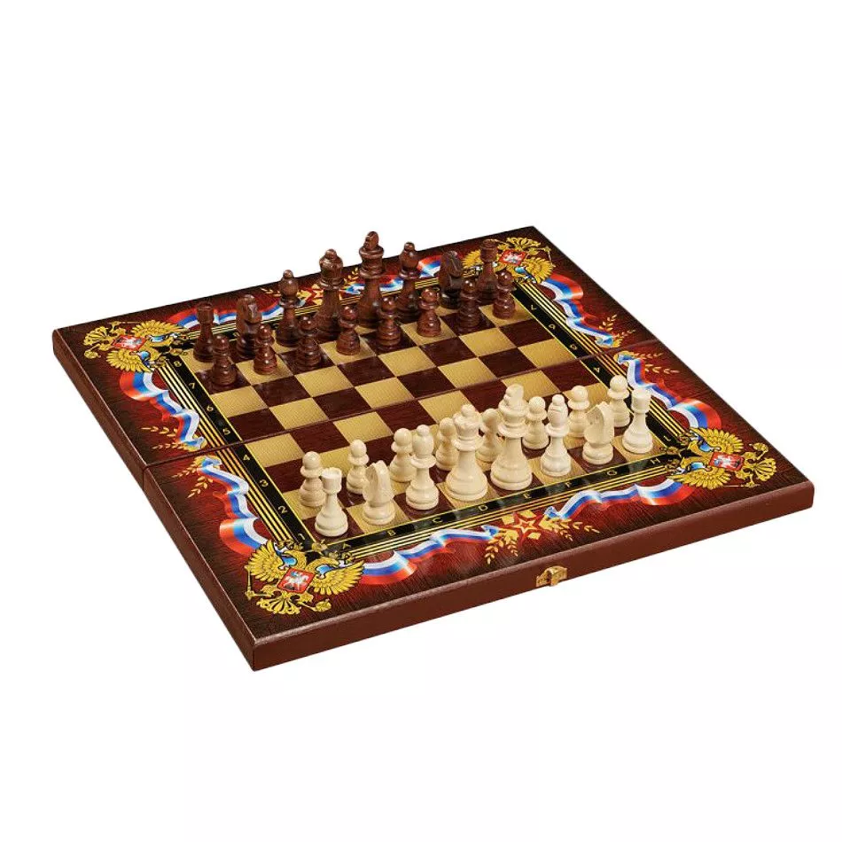 Набор 3 игры Патриот (шахматы, нарды шашки, игральная складная доска)