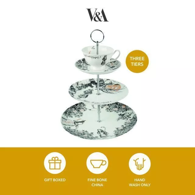 Подставка для конфет и пирожных техъярусная Алиса в Стране Чудес V&A