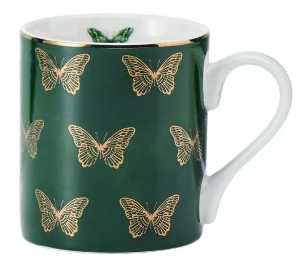 Кружка фарфоровая Butterflies Mikasa GREEN