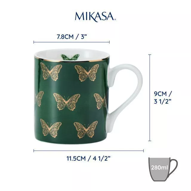 Кружка фарфоровая Butterflies Mikasa GREEN