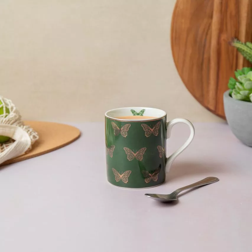 Кружка фарфоровая Butterflies Mikasa GREEN