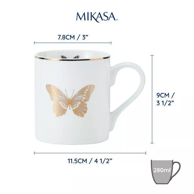 Кружка фарфоровая Butterfly Mikasa WHITE