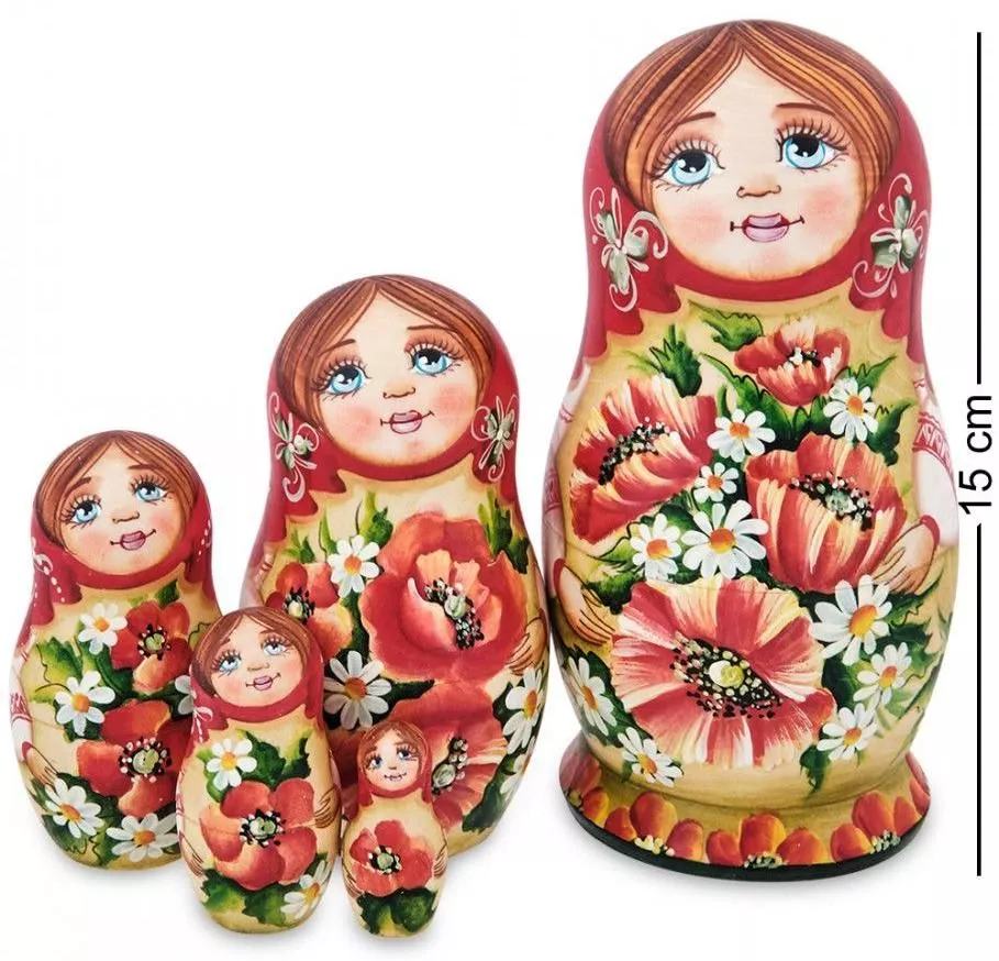 Матрешка Мария с цветами