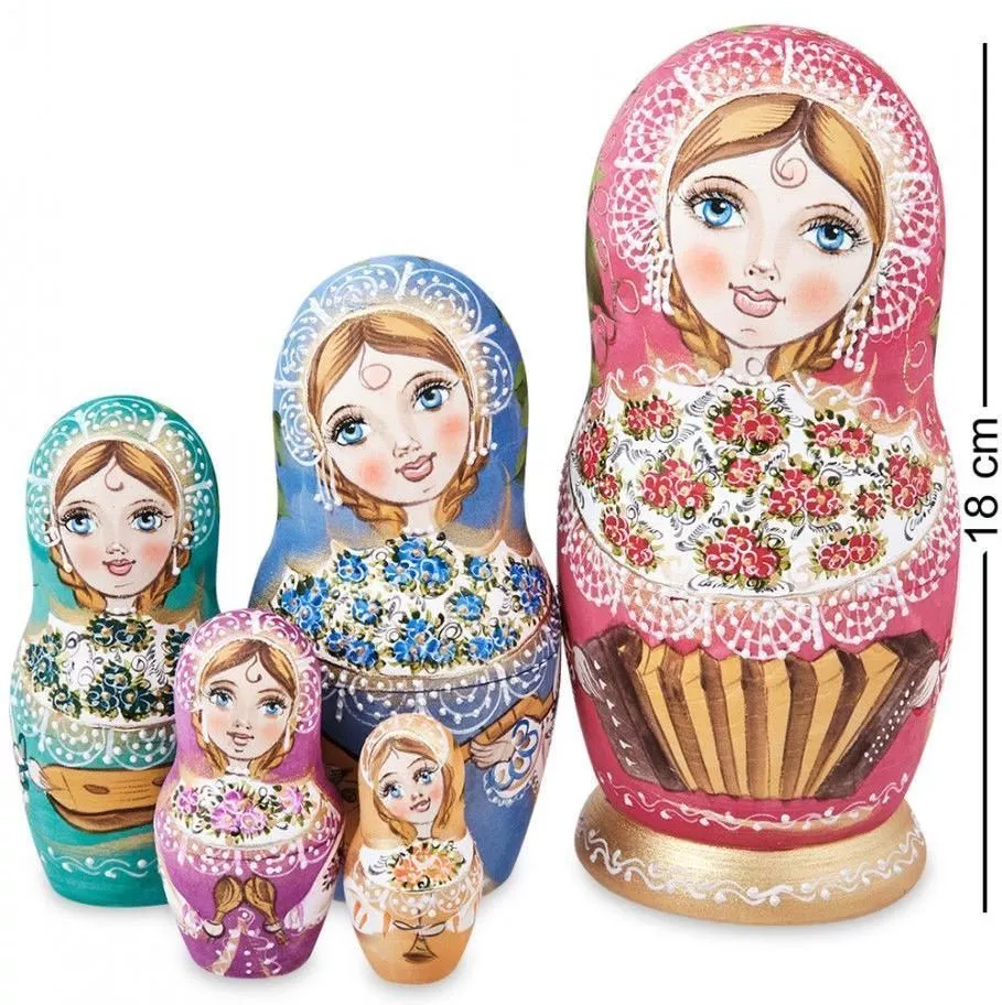 Матрешка Василина с гармошкой