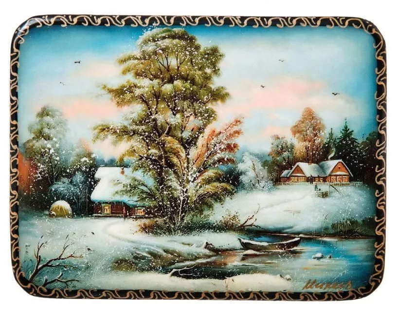 Шкатулка в технике декупаж Зима