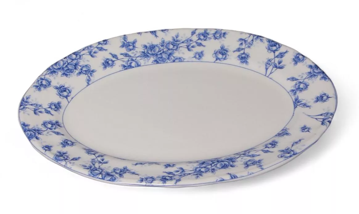 Блюдо овальное ROSE CLUSTER BLUE