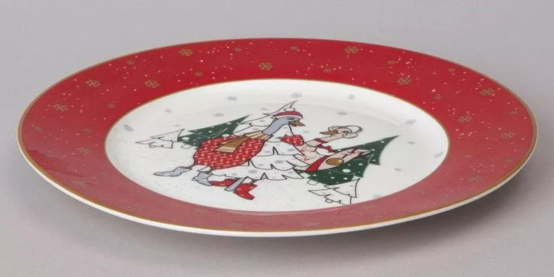 Тарелка закусочная Family Christmas красная