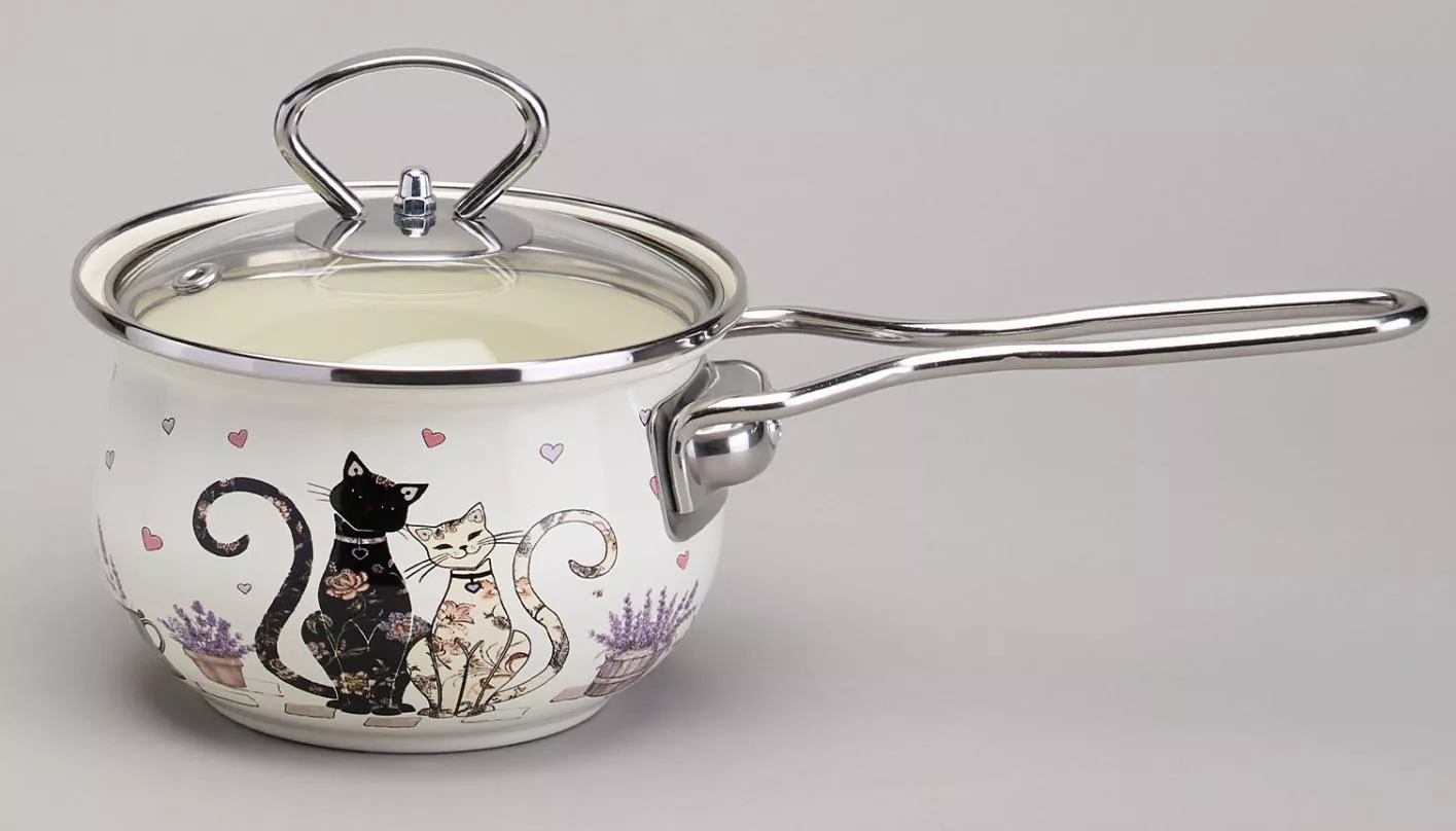 Ковш эмалированный Lavander cats
