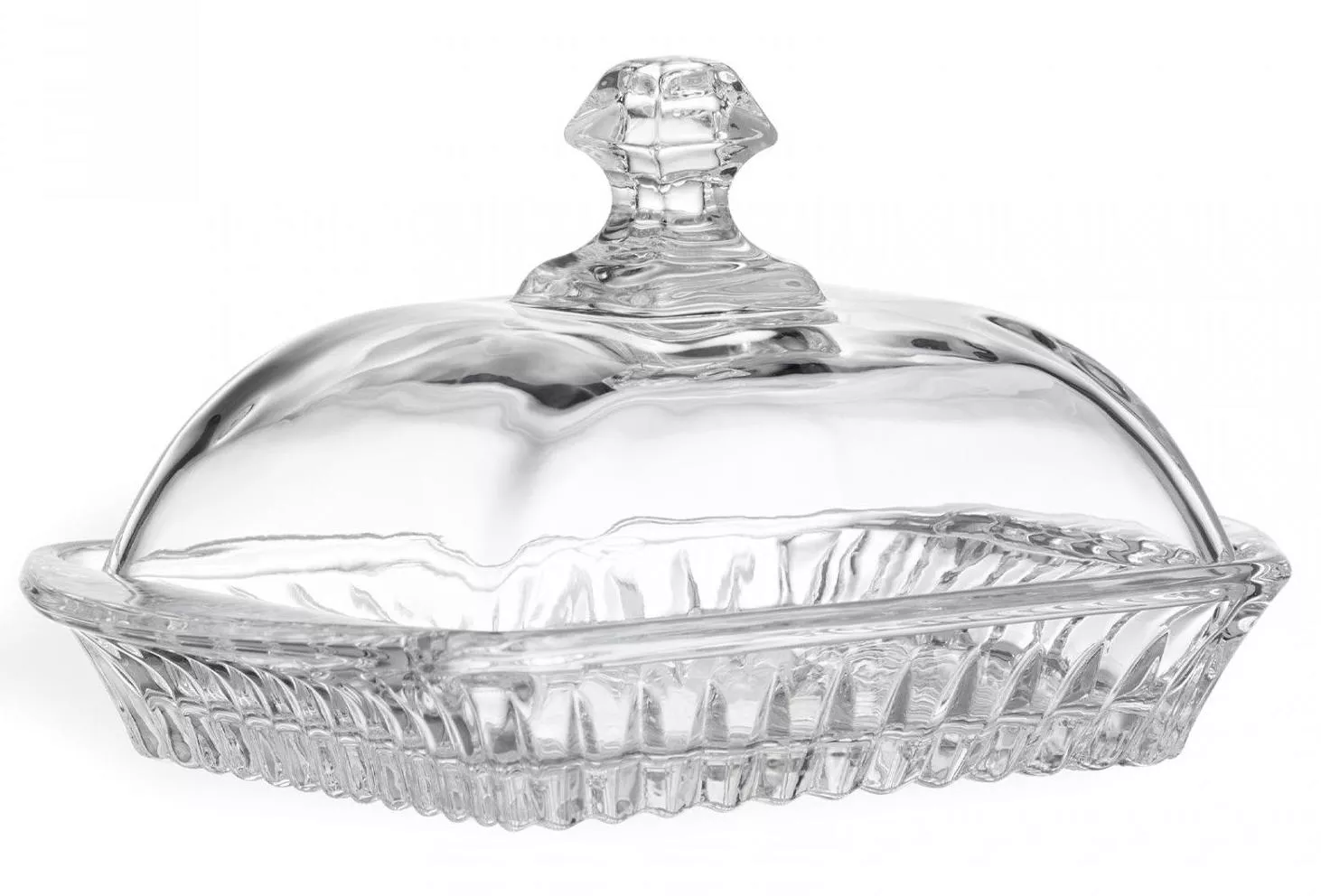 Масленка стеклянная с крышкой Crystal