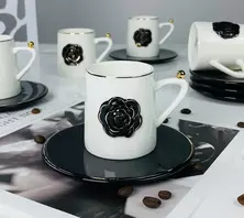 Кофейный набор Роза (черно-белый)