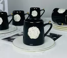 Чайный набор Роза (черно-белый)