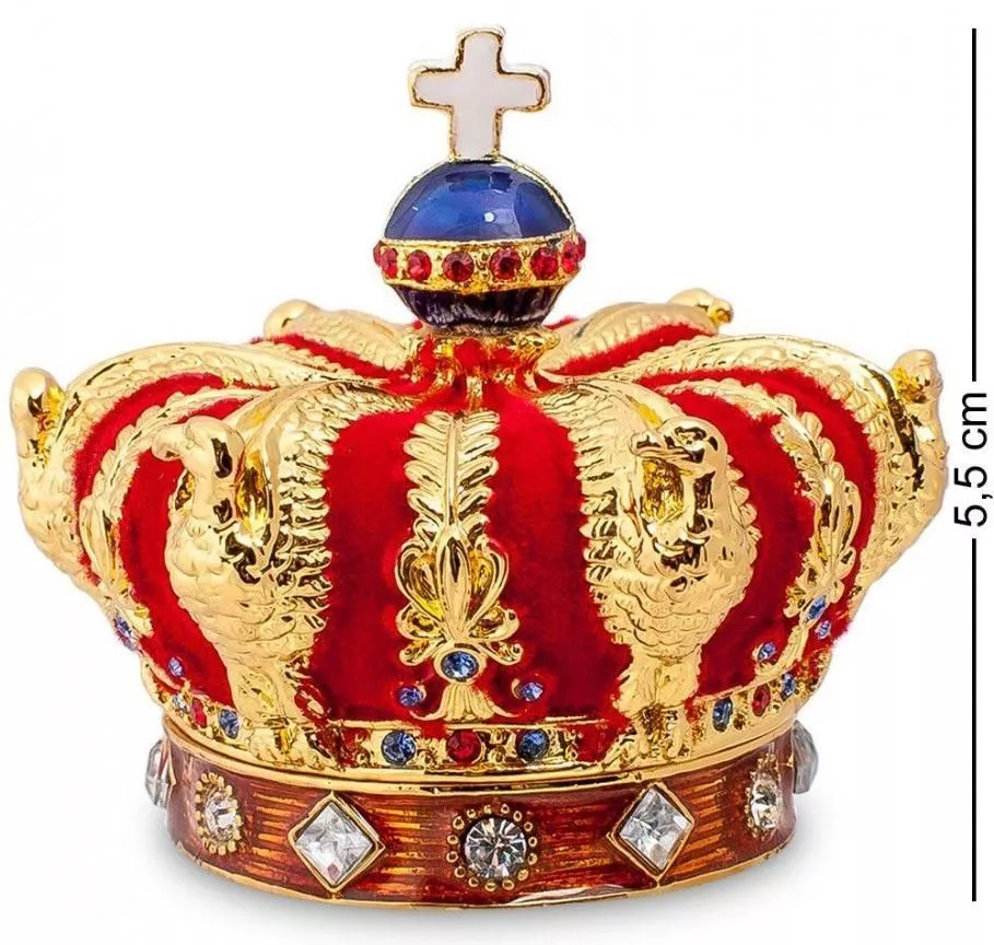 Шкатулка металлическая со стразами Корона