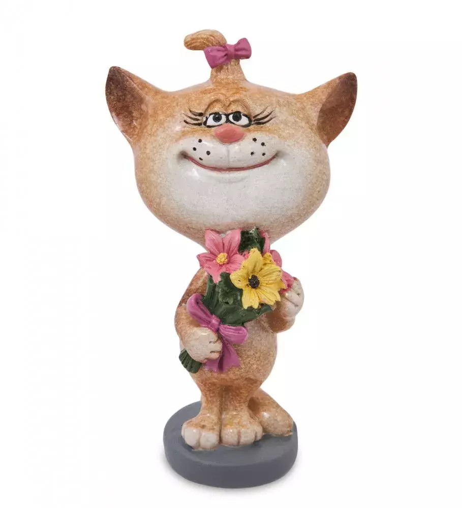 Фигурка Кошка с цветами
