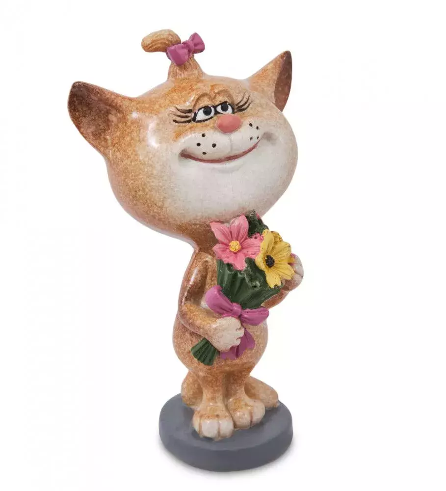 Фигурка Кошка с цветами