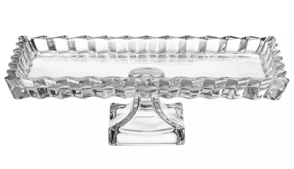 Блюдо сервировочное стеклянное Crystality на ножке 