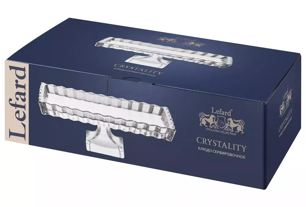 Блюдо сервировочное стеклянное Crystality на ножке 
