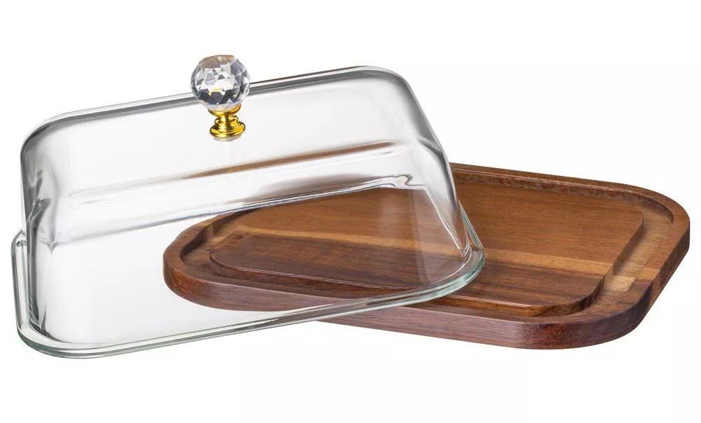 Блюдо для сервировки с крышкой Wood & Glass