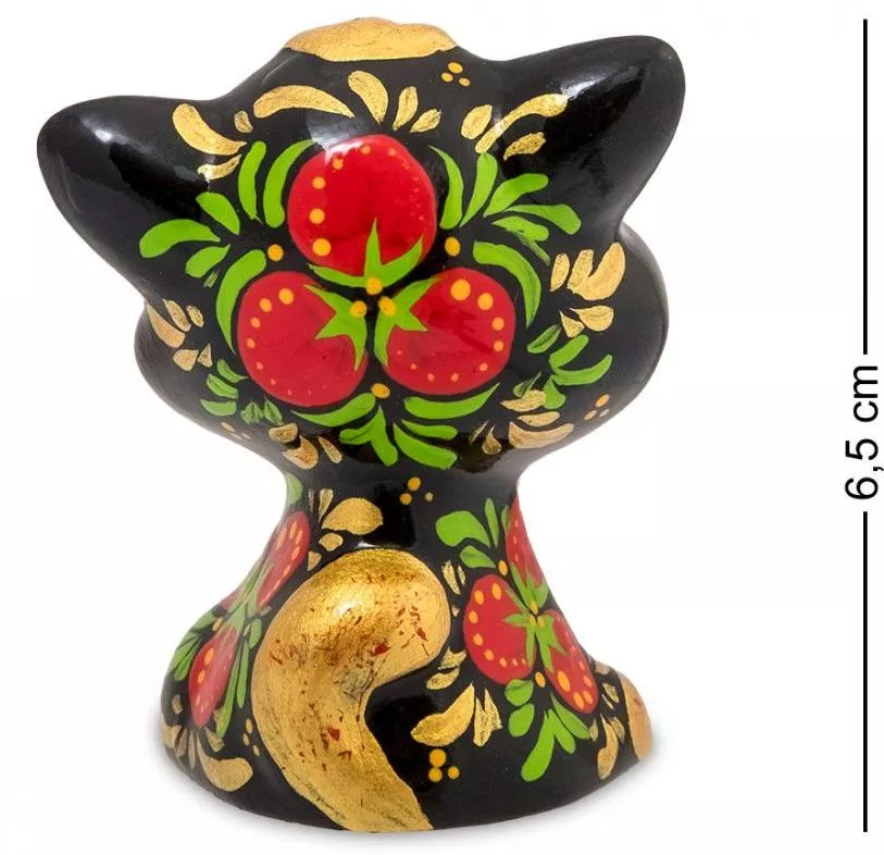 Фигурка Кот-голова хохлома (Гжельский фарфор)