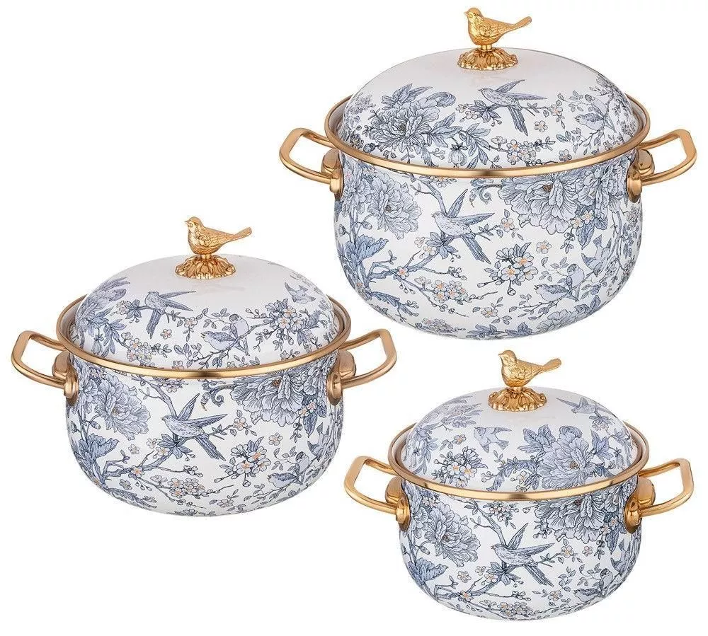 Набор кастрюль эмалированных Royal Garden blue